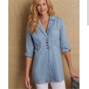 Soft Surroundings Eza Linen Jacket Size M